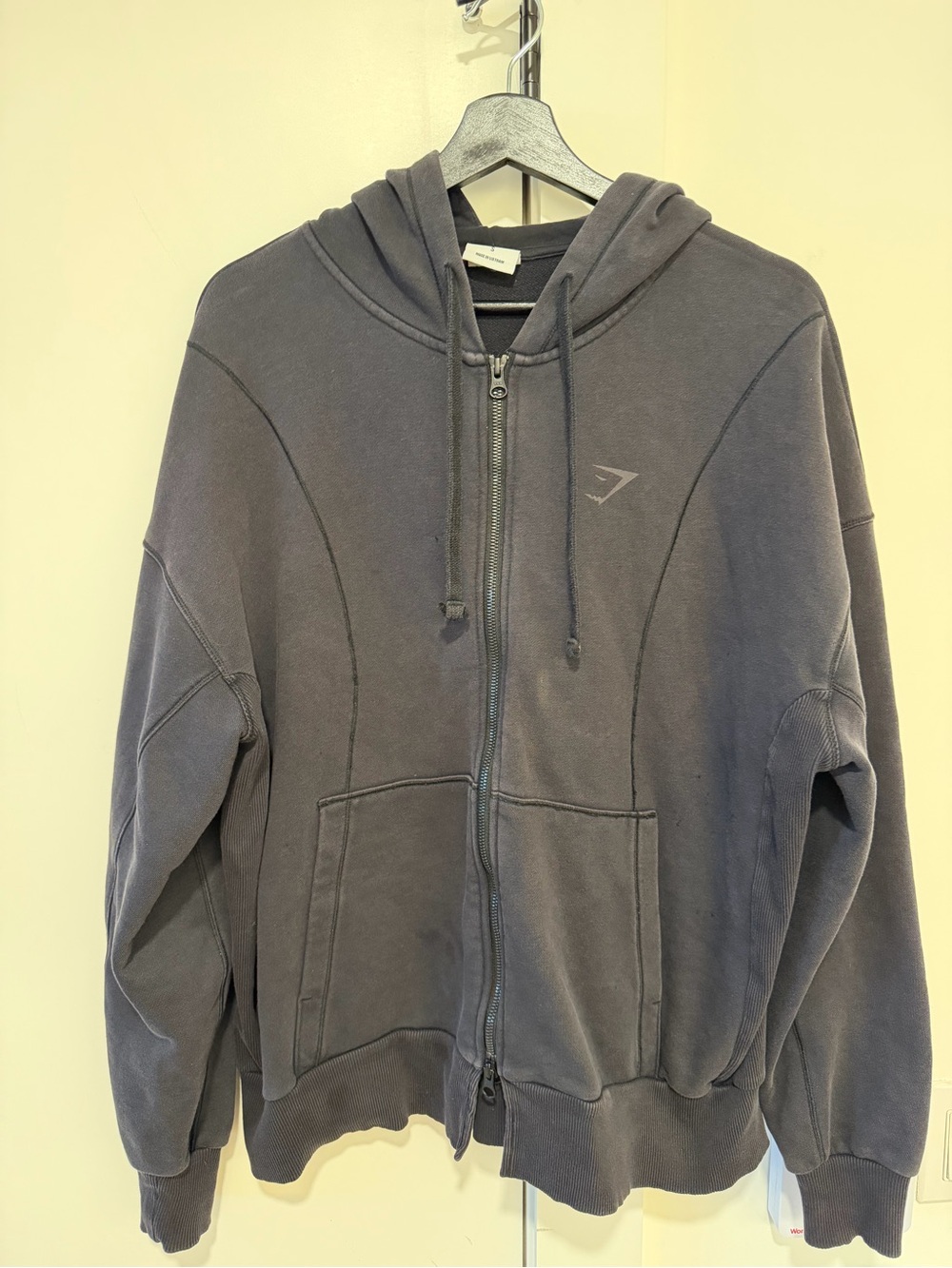 Gymshark Men’s Charcoal Zip-Up Hoodie